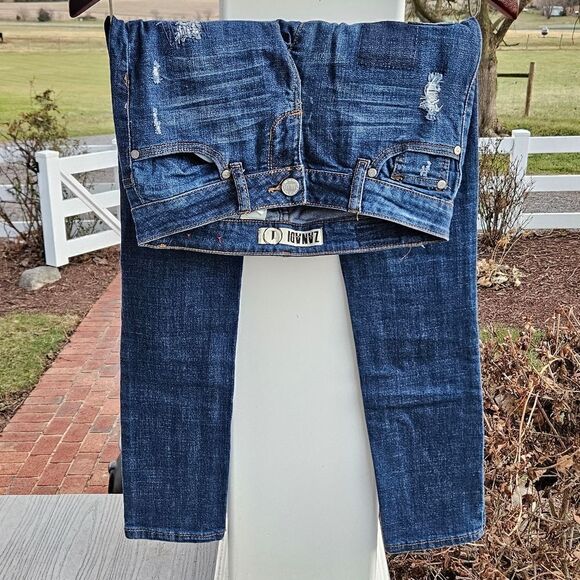ZANADI vintage patch low rise skinny jeans size 1 - Picture 4 of 14